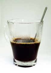 black coffee cup on the white isolated background
