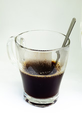 black coffee cup on the white isolated background