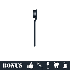 Toothbrush icon flat