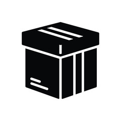 Black solid icon for box pack 