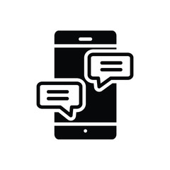 Black solid icon for chat conversation