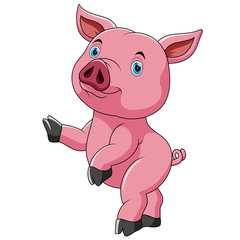 dancing cute cute pig cartoon