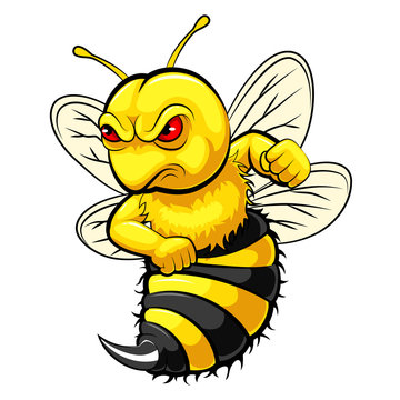 Angry bee mascot