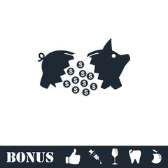 Piggy icon flat