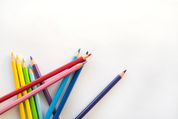 color pencils isolated on white background