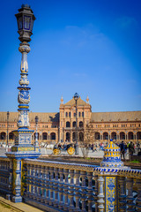 Obraz premium Interesting sketches on the Plaza of Spain.Seville. Andalusia. Spain