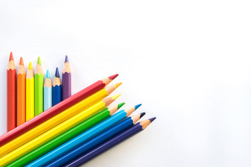 colored pencils isolated on white background