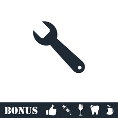 Wrench icon flat