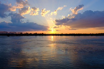 sunset on the river