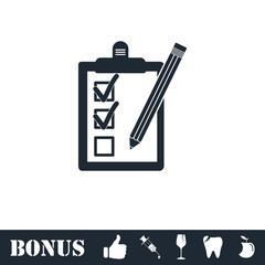 Quality control icon flat