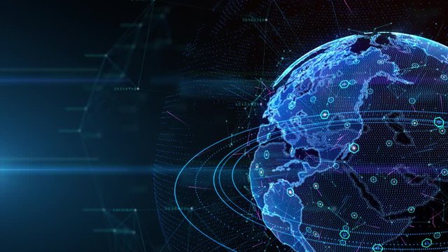 Digital data global network connections cyberspace. technology  background Concept.