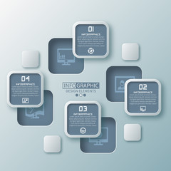 Abstract 3D Paper Infographics. Business template .Vector illustration