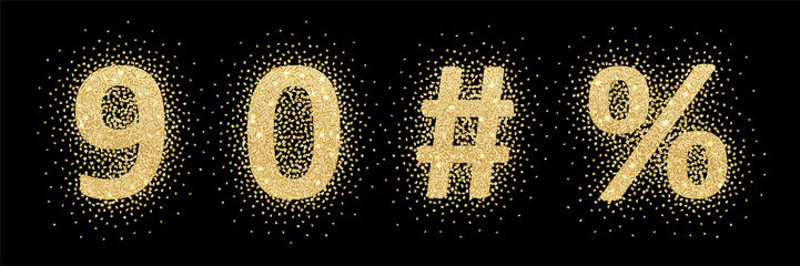 Vector golden alphabet