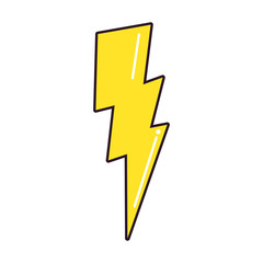 thunderbolt comic pop art on white background