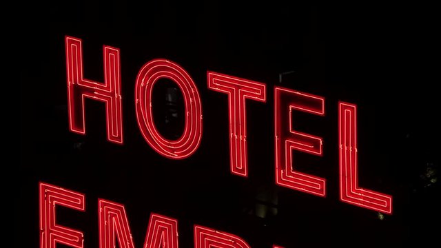 Hotel light sign ON word