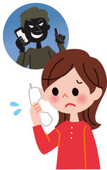 電話をする女の子