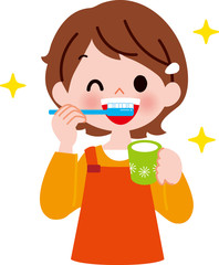 歯を磨く女の子