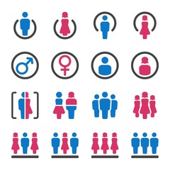 man and woman icon set,vector and illustration