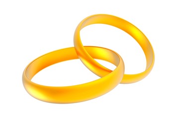 Gold wedding rings.