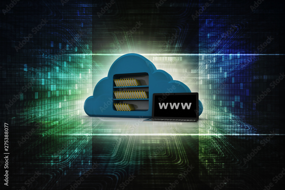 Poster 3d rendering cloud folder network