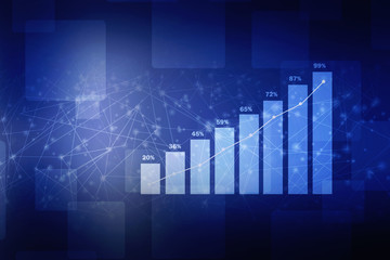 2d rendering Stock market online business concept. business Graph 