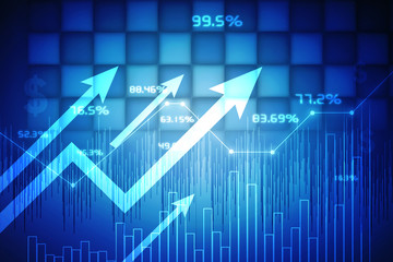 2d rendering Stock market online business concept. business Graph 