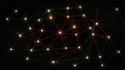 Doted light wireframe network connection