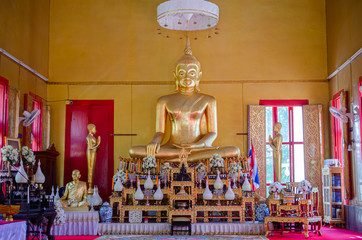 Buddha statue in the church Worship of religious people.