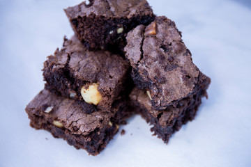 Triple Chocolate Brownie Slices with Macademia