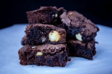 Triple Chocolate Brownie Slices with Macademia