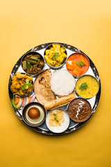 Indian Hindu Veg Thali / food platter, selective focus