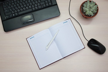  desktop layout. workspace. blog concept.