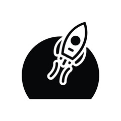 Black solid icon for success mission