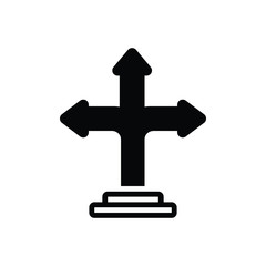 Black solid icon for direction arrow 