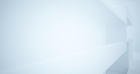 Obraz premium Abstract architectural white interior of a minimalist house with large windows. 3D illustration and rendering.