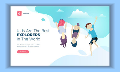 Flat Modern design of Landing page template