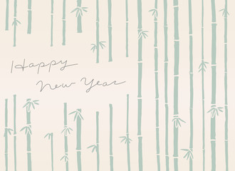 Japanese traditional bamboo forest new year card pattern vector background 