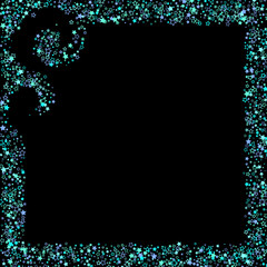 Blue, cyan, turquoise glitter stars, confetti.