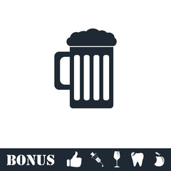 Beer icon flat
