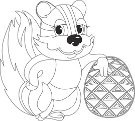 squirrel with pineapple, белка с ананасом, белка