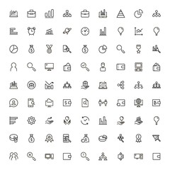 Business analytics line icon set.