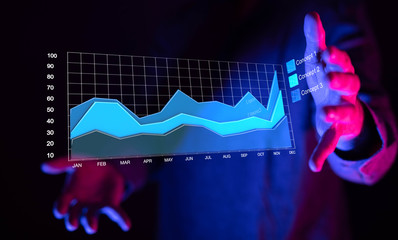 Business intelligence. Diagram, Graph, Stock Trading, Investment dashboard