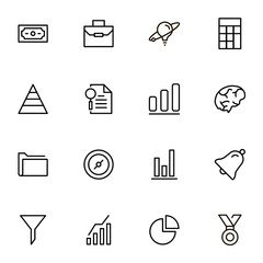 Financial administration line icon set.