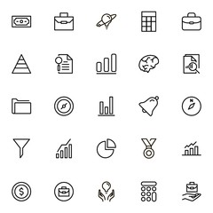 Financial administration line icon set.