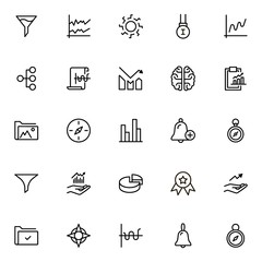 Fototapeta premium Financial administration line icon set.