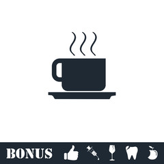 Coffee cup icon flat