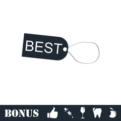 Best tag icon flat