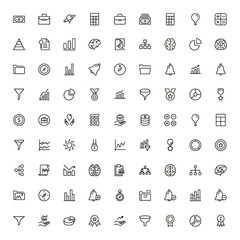 Financial administration line icon set.
