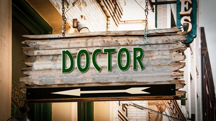 Obraz premium Street Sign to Doctor