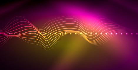 Neon lines shiny glowing background